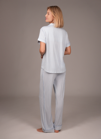 Bamboo Ultra-Soft Short Sleeve Pajama Top (Skyline Breeze)