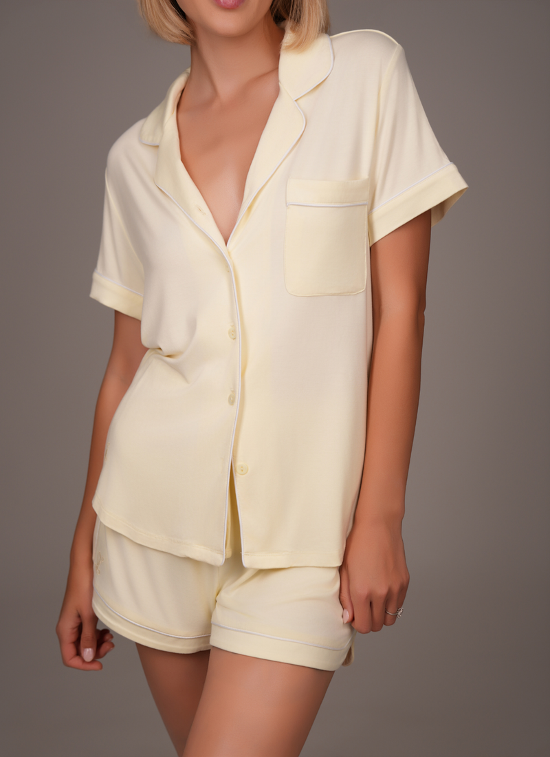 Bamboo Ultra-Soft Short Sleeve Pajama Top (Butter Silk)