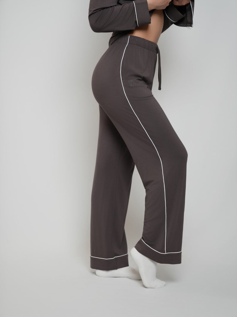 Women’s Ultra-Soft Bamboo Long Sleeve Pajama Set (Chocolate Brown)