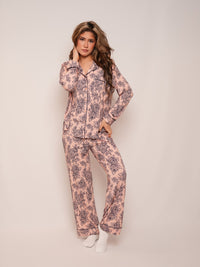 Women’s Ultra-Soft Bamboo Long Sleeve Pajama Set (Peony Plum Violet)