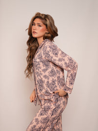 Women’s Ultra-Soft Bamboo Long Sleeve Pajama Set (Peony Plum Violet)