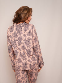 Women’s Ultra-Soft Bamboo Long Sleeve Pajama Set (Peony Plum Violet)