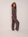 Women’s Ultra-Soft Bamboo Long Sleeve Pajama Set (Chocolate Brown)