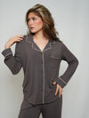 Women’s Ultra-Soft Bamboo Long Sleeve Pajama Set (Chocolate Brown)