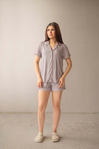 Short Sleeve Striped Pajama Set